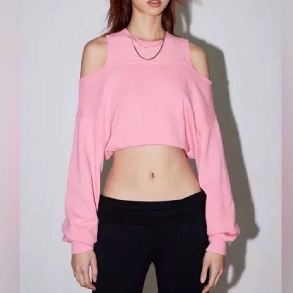 Out From Under Raven Cold Shoulder Crop Pullover💕